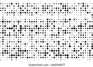 Abstract geometric pattern with small and large rhombuses. Black and white Vector illustration