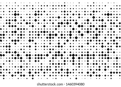 Abstract geometric pattern with small and large rhombuses. Black and white Vector illustration
