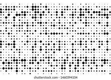Abstract geometric pattern with small and large rhombuses. Black and white Vector illustration