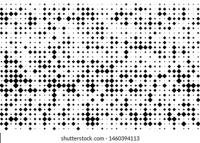 Abstract geometric pattern with small and large rhombuses. Black and white Vector illustration