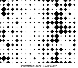 Abstract geometric pattern with small and large rhombuses. Design element for web banners, posters, cards, wallpapers, backdrops, panels Black and white color Vector illustration