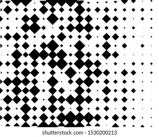 Abstract geometric pattern with small and large rhombuses. Design element for web banners, posters, cards, wallpapers, backdrops, panels Black and white color Vector illustration