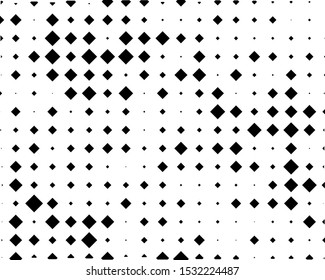 Abstract geometric pattern with small and large rhombuses. Design element for web banners, posters, cards, wallpapers, backdrops, panels Black and white color Vector illustration 