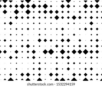 Abstract geometric pattern with small and large rhombuses. Design element for web banners, posters, cards, wallpapers, backdrops, panels Black and white color Vector illustration