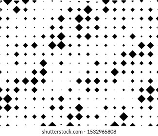 Abstract geometric pattern with small and large rhombuses. Design element for web banners, posters, cards, wallpapers, backdrops, panels Black and white color Vector illustration
