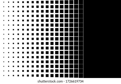 Abstract geometric pattern with small and large squares. Design element for web banners, posters, cards, wallpapers, backdrops, panels Black and white color Vector illustration