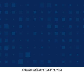 Abstract geometric pattern with small and large transparent squares. Design element for web banners, posters, cards, wallpapers, backdrops, panels Blue color Vector illustration