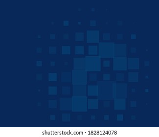 Abstract geometric pattern with small and large transparent squares. Design element for web banners, posters, cards, wallpapers, backdrops, panels Blue color Vector illustration