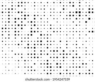 Abstract geometric pattern with small and large squares. Design element for web banners, posters, cards, wallpapers, backdrops, panels Black and white color Vector illustration