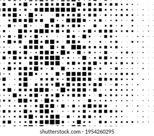 Abstract geometric pattern with small and large squares. Design element for web banners, posters, cards, wallpapers, backdrops, panels Black and white color Vector illustration