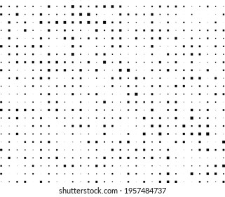 Abstract geometric pattern with small and large squares. Design element for web banners, posters, cards, wallpapers, backdrops, panels Black and white color Vector illustration