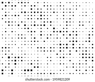 Abstract geometric pattern with small and large squares. Design element for web banners, posters, cards, wallpapers, backdrops, panels Black and white color Vector illustration