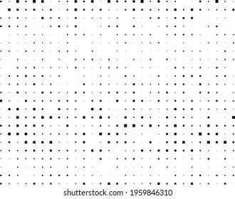 Abstract geometric pattern with small and large squares. Design element for web banners, posters, cards, wallpapers, backdrops, panels Black and white color Vector illustration
