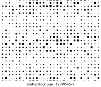 Abstract geometric pattern with small and large squares. Design element for web banners, posters, cards, wallpapers, backdrops, panels Black and white color Vector illustration