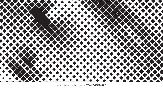 Abstract geometric pattern with small and large rhombuses. Design element for web banners, posters, cards, wallpapers, backdrops, panels Black and white color Vector illustration