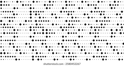 Abstract geometric pattern with small and large rhombuses. Design element for web banners, posters, cards, wallpapers, backdrops, panels Black and white