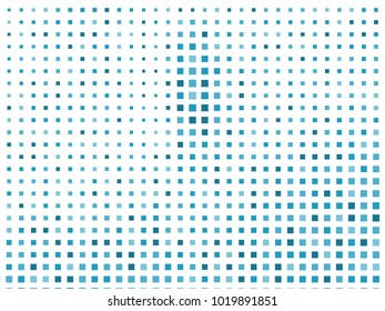 Abstract geometric pattern with small squares. Design element for web banners, posters, cards, wallpapers, backdrops, panels Blue and white color Vector illustration Grunge halftone background. 