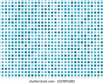 Abstract geometric pattern with small squares. Design element for web banners, posters, cards, wallpapers, backdrops, panels Blue and white color Vector illustration Grunge halftone background. 