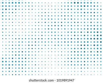 Abstract geometric pattern with small squares. Design element for web banners, posters, cards, wallpapers, backdrops, panels Blue and white color Vector illustration Grunge halftone background. 