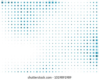Abstract geometric pattern with small squares. Design element for web banners, posters, cards, wallpapers, backdrops, panels Blue and white color Vector illustration Grunge halftone background. 