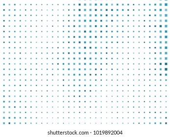 Abstract geometric pattern with small squares. Design element for web banners, posters, cards, wallpapers, backdrops, panels Blue and white color Vector illustration Grunge halftone background. 