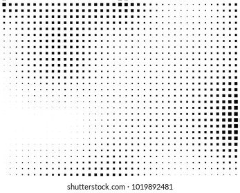 Abstract geometric pattern with small squares. Design element for web banners, posters, cards, wallpapers, backdrops, panels Black and white color Vector illustration Grunge halftone background. 