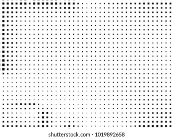 Abstract geometric pattern with small squares. Design element for web banners, posters, cards, wallpapers, backdrops, panels Black and white color Vector illustration Grunge halftone background. 