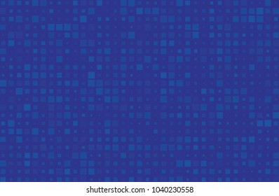Abstract geometric pattern with small squares different size, scale. Design element for web banners, posters, cards, wallpapers, backdrops, panels Blue color Vector illustration
