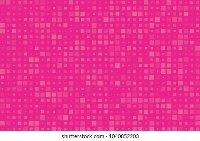 Abstract geometric pattern with small squares different size, scale. Design element for web banners, posters, cards, wallpapers, backdrops, panels Pink color Vector illustration