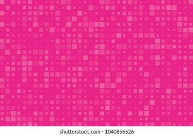 Abstract geometric pattern with small squares different size, scale. Design element for web banners, posters, cards, wallpapers, backdrops, panels Pink color Vector illustration