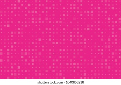 Abstract geometric pattern with small squares different size, scale. Design element for web banners, posters, cards, wallpapers, backdrops, panels Pink color Vector illustration
