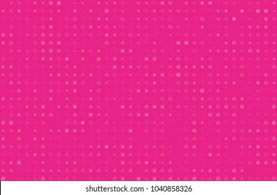 Abstract geometric pattern with small squares different size, scale. Design element for web banners, posters, cards, wallpapers, backdrops, panels Pink color Vector illustration