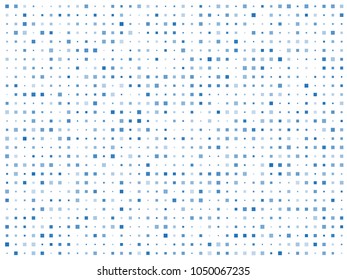 Abstract geometric pattern with small squares. Design element for web banners, posters, cards, wallpapers, backdrops, panels Different shades of blue on white color Vector illustration