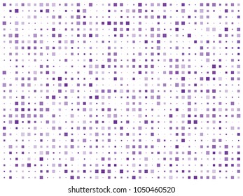 Abstract geometric pattern with small squares. Design element for web banners, posters, cards, wallpapers, backdrops, panels Different shades of violet on white color Vector illustration