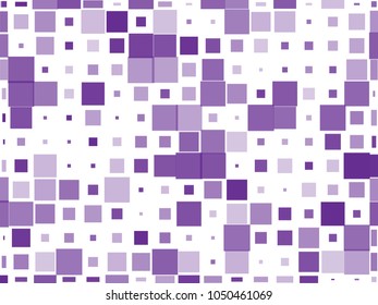 Abstract geometric pattern with small squares. Design element for web banners, posters, cards, wallpapers, backdrops, panels Different shades of violet on white color Vector illustration