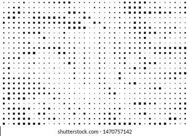 Abstract geometric pattern with small squares. Design element for web banners, posters, cards, wallpapers, backdrops, panels Black and white color Vector illustration