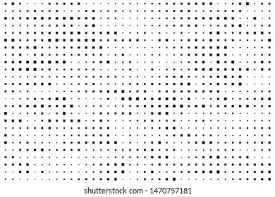 Abstract geometric pattern with small squares. Design element for web banners, posters, cards, wallpapers, backdrops, panels Black and white color Vector illustration