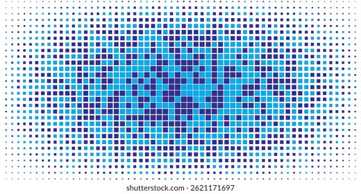 Abstract geometric pattern with small squares. Design element for web banners, posters, cards, wallpapers, backdrops, panels Blue and white color