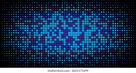 Padrão geométrico abstrato com pequenos quadrados. Elemento de design para banners da web, cartazes, cartões, papéis de parede, fundos, painéis Cor azul e branca