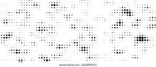Abstract geometric pattern with small squares. Design element for web banners, posters, cards, wallpapers, backdrops, panels Black and white color Vector illustration