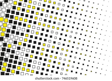 Abstract geometric pattern with small squares. Design element for web banners, posters, cards, wallpapers, backdrops, panels, covers, brochures. Black and yellow color Vector illustration
