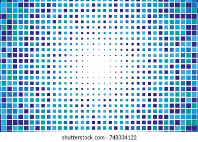 Abstract geometric pattern and small squares like ceramic tile  Design element for web banners  posters  backgrounds  cards  wallpapers  backdrops  panels Blue color Vector illustration