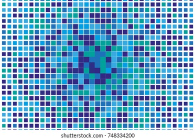 Abstract geometric pattern and small squares like ceramic tile  Design element for web banners  posters  backgrounds  cards  wallpapers  backdrops  panels Blue color Vector illustration