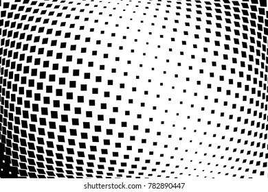 Abstract geometric pattern with small squares. Design element for web banners, posters, cards, wallpapers, backdrops, panels Black and white color Vector illustration Halftone background. Comic style.