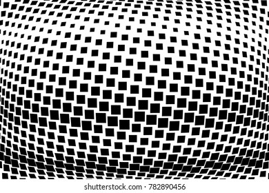 Abstract geometric pattern with small squares. Design element for web banners, posters, cards, wallpapers, backdrops, panels Black and white color Vector illustration Halftone background. Comic style.