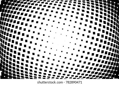 Abstract geometric pattern with small squares. Design element for web banners, posters, cards, wallpapers, backdrops, panels Black and white color Vector illustration Halftone background. Comic style.