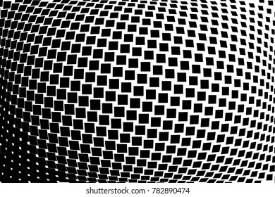 Abstract geometric pattern with small squares. Design element for web banners, posters, cards, wallpapers, backdrops, panels Black and white color Vector illustration Halftone background. Comic style.