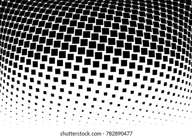 Abstract geometric pattern with small squares. Design element for web banners, posters, cards, wallpapers, backdrops, panels Black and white color Vector illustration Halftone background. Comic style.