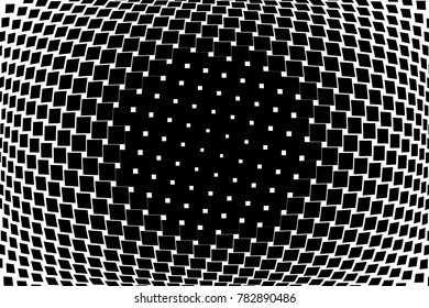Abstract geometric pattern with small squares. Design element for web banners, posters, cards, wallpapers, backdrops, panels Black and white color Vector illustration Halftone background. Comic style.