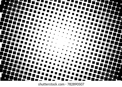 Abstract geometric pattern with small squares. Design element for web banners, posters, cards, wallpapers, backdrops, panels Black and white color Vector illustration Halftone background. Comic style.